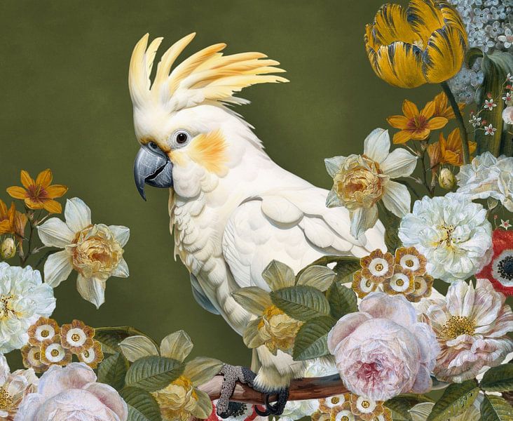 Still Life (with cockatoo) von Marja van den Hurk
