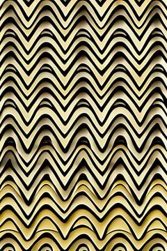 Geometrisch patroon in geel en zwart - decoratieve art print van Lily van Riemsdijk - Art Prints with Color