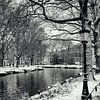 Sneeuwlandschap aan de Utrechtse Singel in zwartwit van André Blom Fotografie Utrecht