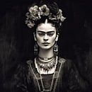 Frida Poster Zwart Wit van Niklas Maximilian thumbnail