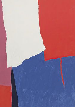 Composition abstraite en rouge et bleu sur Niklas Maximilian