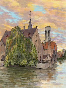Zomeravond aan de Rozenhoedkaai in Brugge