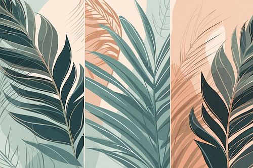 Triptych with ferns