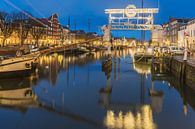 Le port de Dordrecht dans la lumière du soir par Karin Riethoven Aperçu