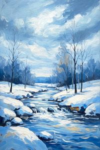 Hiver froid et bleu