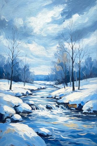 Kalter blauer Winter