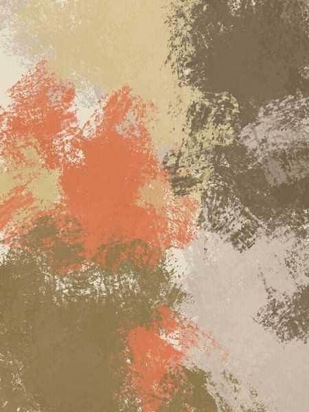 Kleurrijke abstracte minimalistische kunst retro kleuren van Dina Dankers