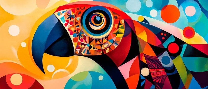 Regard coloré - perroquet dans la lumière par Poster Art Shop