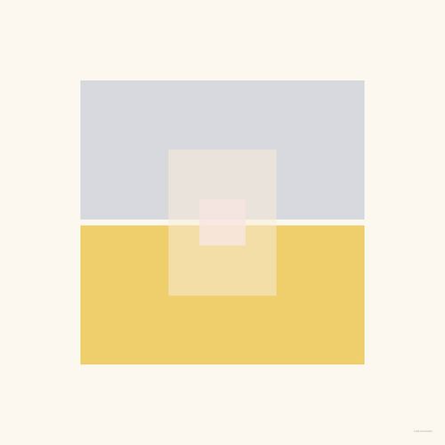Abstract Yellow Grey Square