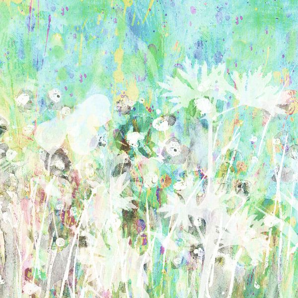 Bloemenweide groen van Claudia Gründler