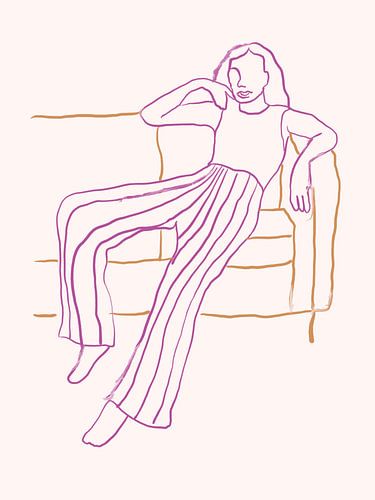 Portrait moderne, dessin au trait