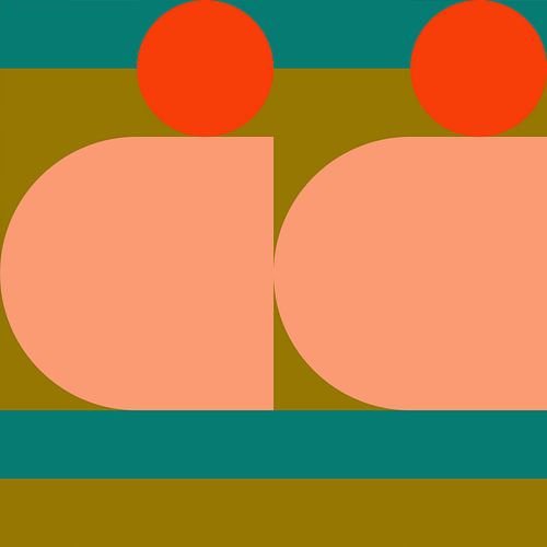 Funky retro geometrische 12. Moderne abstracte kunst in heldere kleuren.