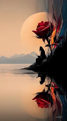 roos in rood, zwart of goud