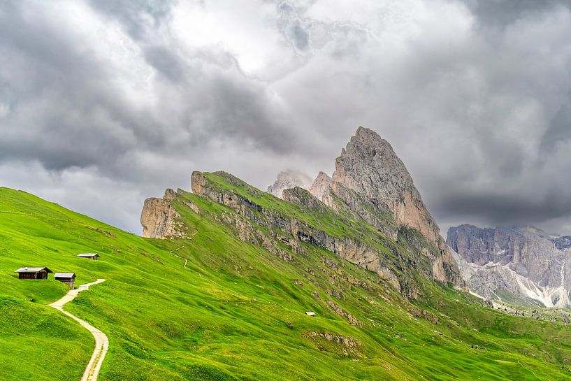Seceda mountains dramatic cliffs in the Dolomites by Sjoerd van der Wal Photography