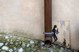 Peinture murale avec une gouttière