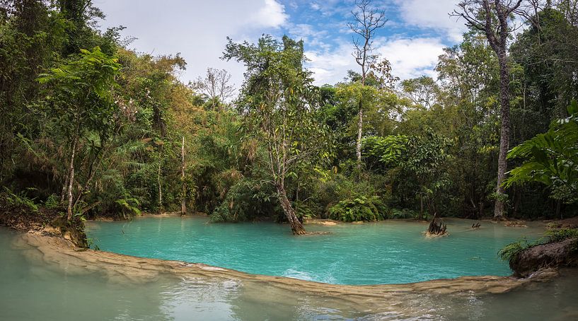 Water plateau at the Kuang Si waterfall, Laos by Rietje Bulthuis