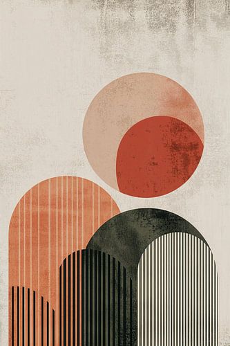 Geometric Landscape in Terracotta