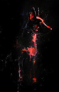 Peinture chien abstraite