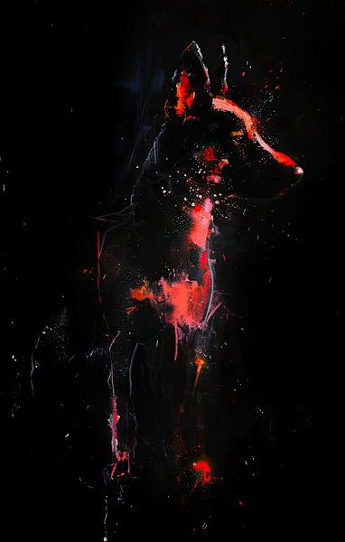 Painting Dog Abstract by Art Whims