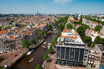 Vue panoramique sur le printemps Amsterdam au Prinsengracht sur Sjoerd van der Wal Photographie