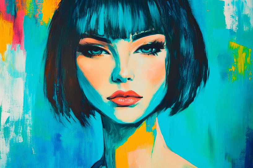 Colourful elegance - Woman in portrait by Poster Art Shop