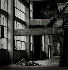 nude old factory woman erotic by Johan Van Der Horn
