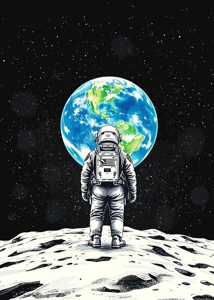Astronaut Looking at Earth by MIROKKU