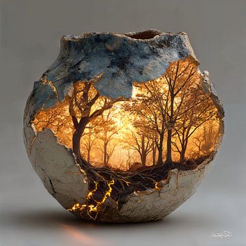 La nature dans un bocal en pierre