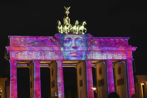 The Brandenburg Gate with imaginative lighting