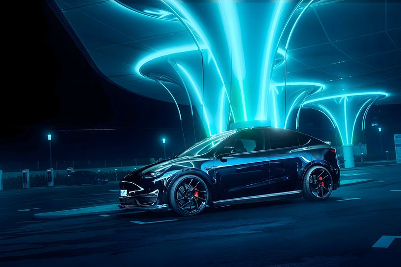 Tesla Model Y van Art Indi