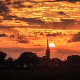 Kirche bei Sonnenuntergang von Danielle de Graaf
