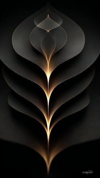 abstract black with soft gold by Gelissen Artworks