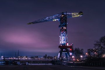 Grue de levage à Amsterdam sur Wouter Kouwenberg