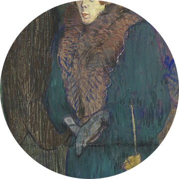 Jane Avril in de ingang van de Moulin Rouge, Henri de Toulouse-Lautrec