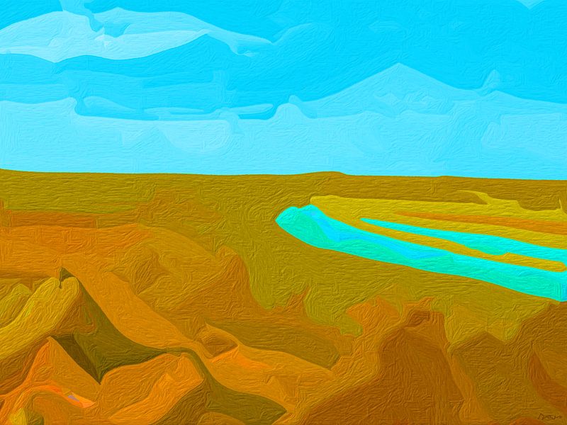 The abstract landscape Brown Bank. by SydWyn Art