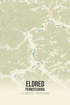 Vintage landkaart van Eldred (Pennsylvania), USA. van Rezona