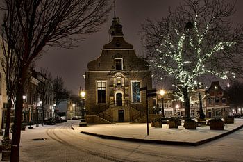 La neige à l'hôtel de ville de Schiedam