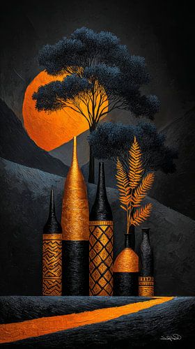 african-black-gold-orange