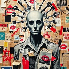 Keys and Collage Portrait by MIROKKU