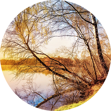 Zonsopgang aan het meer - de natuur op zijn best van Günter Albers