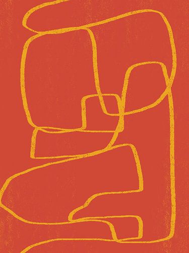 Gele pastel lijntekeningen