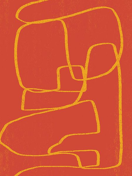 Yellow pastel line art by Little Dean