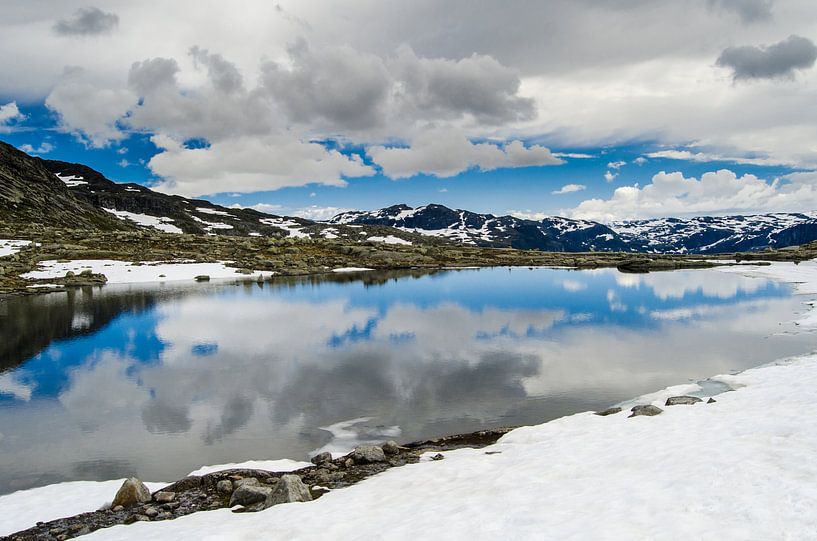 Spiegelung im Schmelzwasser - Norwegen von Ricardo Bouman Fotografie