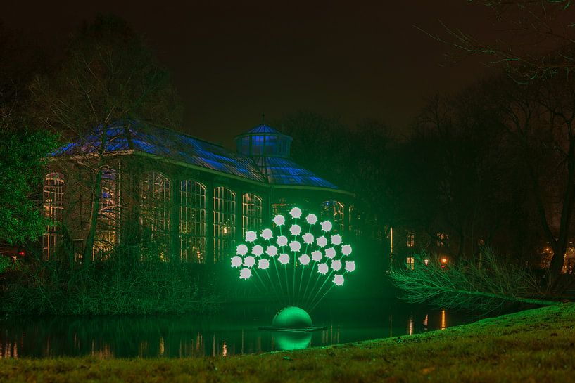 Kunstwerk Green Pigs, Amsterdam Light Festival 2017 van Roel Ovinge