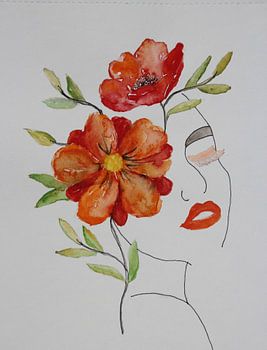 Frau in voller Blüte