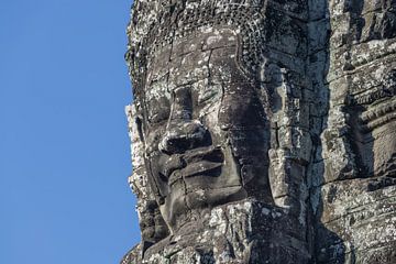 the mysterious face of Bodhisattva Lokeshvara, Bayon Temple by Walter G. Allgöwer