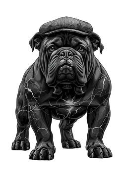 Marmorskulptur einer englischen Bulldogge