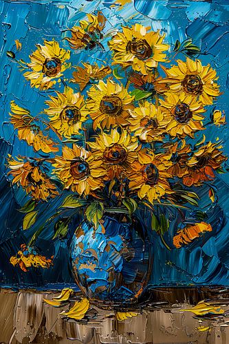 schilderachtige zonnebloemen