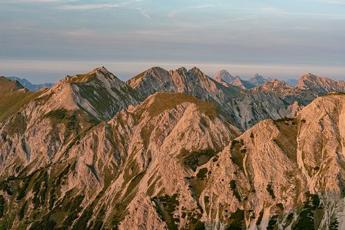 Alpengloren over de Allgäuer Alpen