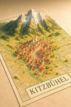 Kitzbühel Ski Resort & Alps 3D Map – Tyrolean Winter Wall Art by Travel Shop